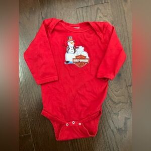 Harley Davidson Y2K 2008 Snowman Onesie 24 mo
